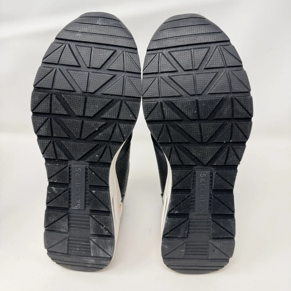 Skechers Million Air Hotter Air Womens 6.5 Black Gold Wedge Sneakers 155399